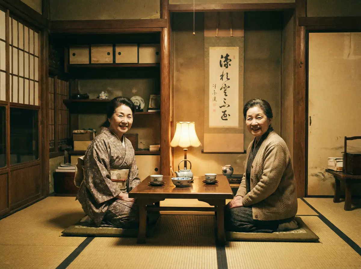 两位优雅的 大象传媒-大象传媒官方入口-高清在线|免费观看 在日式茶室中品茶交谈